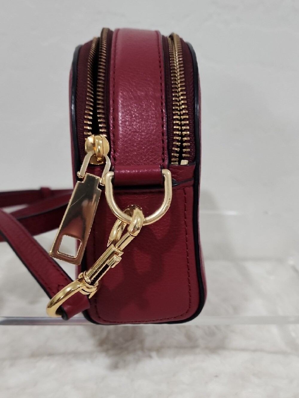 Marc Jacobs Pebbled Leather Crossbody in Deep Wine - Picture 4 of 10